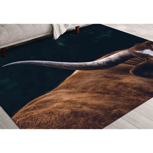 Tapis à imprimé animal Longhorn : tapis antidérapant, tapis doux non tissé - Product Image 5