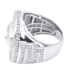 S925 plata esterlina Hip Hop joyería Medusa corte redondo Moissanite diamante fiesta desgaste anillo para hombres - Product Image 6