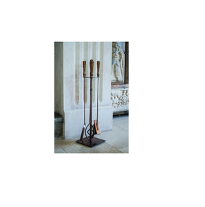 Juego de herramientas más vendido Juego de herramientas de chimenea de último diseñador Juego de herramientas de hierro y soporte Soporte para fogatas al aire libre Fireset Rústico - Product Image 1