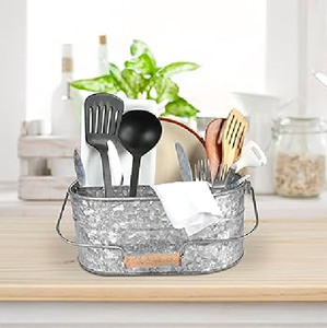 Organizador de Caddy de cocina de granja con asas para productos de condimentos, utensilio de encimera, Caddy para servilletas para fiestas, platos - Product Image 3