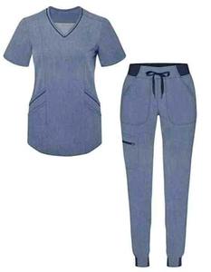 Uniformes hospitaliers personnalisés Ensembles de blouses pour personnel infirmier pour femmes avec logo personnalisé Haut et pantalon-OEM Scrubs - Product Image 5