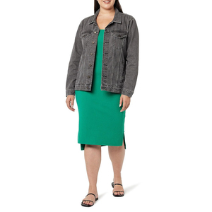 Chaqueta vaquera informal de manga larga para mujer, precio barato, OEM, transpirable, cálida, elegante, personalizada, chaqueta vaquera para mujer - Product Image 2