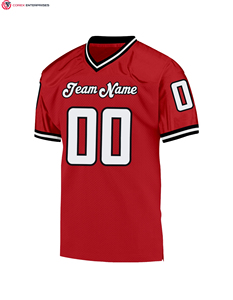 เสื้อฟุตบอลสไตล์อเมริกันย้อนยุคสีแดง - Product Image 3