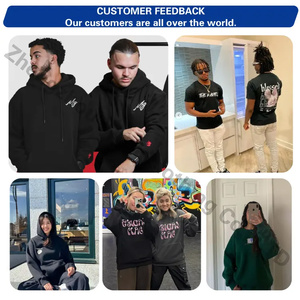 High Street Style Invierno Bordado Colores contrastantes Tejido reversible Peso pesado Recortado Cremallera Sudadera CON CAPUCHA DE DOBLE CAPA - Product Image 6