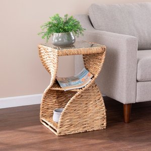 Mesa auxiliar de jacinto de agua de bajo costo en venta, estilo lujoso, tejida a mano, mesa auxiliar decorativa - Product Image 4