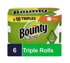 Serviettes en papier Bounty pleine feuille, triple rouleaux, blanc, 87 feuilles par rouleau, 6 pièces - Product Image 1