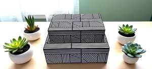 แฟชั่นแม่ของไข่มุกฝังเครื่องประดับกล่องหินอ่อนสำหรับตกแต่งกล่องฝังเครื่องประดับต่างหูแหวนและสร้อยคอกล่องเครื่องประดับ - Product Image 4