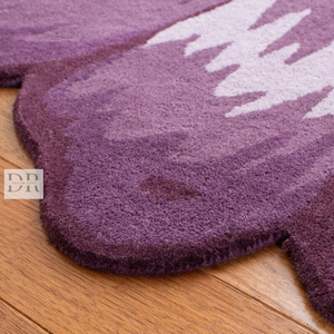 100% nouvelle-zélande laine tapis personnalisé violet Floral Design tufté à la main de haute qualité moderne pour salle à manger salon maison utilisation au sol - Product Image 2