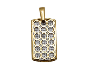 Collar con colgante conmemorativo personalizado de moissanita de corte redondo helado completo para hombres y mujeres en plata de ley 925 chapada en oro - Product Image 5