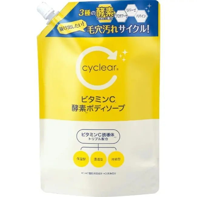 Buatan Jepang Cyclear Vitamin C enzim sabun badan cuci produk perawatan kulit isi ulang 700ml penjualan terlaris 2023 harga grosir