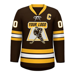 Vente en gros de maillots d'uniforme de hockey sur glace 100% polyester personnalisés de qualité unique avec impression par sublimation et plaine - Product Image 1