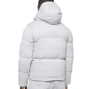 Vestes parka matelassées pour hommes avec capuche amovible, respirantes, couleur unie, fermeture éclair intégrale, chaudes pour l'hiver, 2 poches avant, veste à bulles pour hommes - Product Image 5