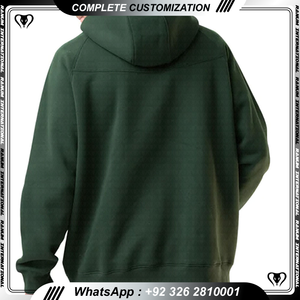 Sudadera con capucha de lana para hombre Logotipo personalizado Oversized Drop Shoulder Streetwear Sudadera con capucha en blanco para hombres - Product Image 3