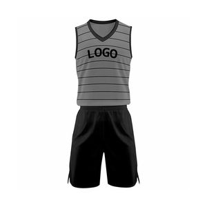 Ensemble d'uniformes de basket-ball d'université gris classique conception personnalisée vêtements de sport en gros numéro de nom de joueur et Logo écologique - Product Image 1