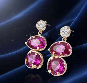 Boucles d'oreilles pendantes en argent sterling 925 plaqué or 18 carats pour femmes - Product Image 2