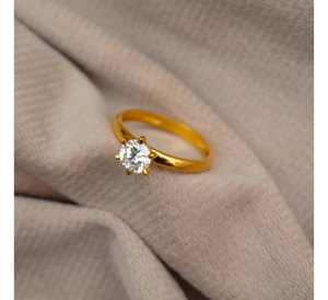 Anillo de diamante certificado IGI minimalista de oro sólido de 18 quilates de forma hermosa para joyería de compromiso o ropa informal - Product Image 2