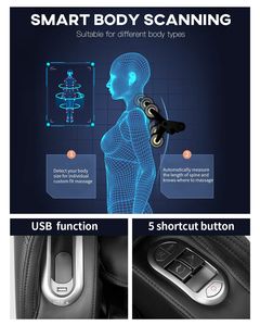 Sillón de Masaje de Cuerpo Completo con Gravedad Cero, Riel de Doble Núcleo, Masaje Shiatsu, Reclinable, con Calor en Espalda y Pantorrillas, Soporte para Teléfono y Función de Balanceo - Product Image 6