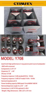 Altavoces Line Array de 8 pulgadas, doble woofer de 8'', sistema de sonido Line Array de dos vías resistente a la intemperie con altavoz de neodimio - Product Image 2
