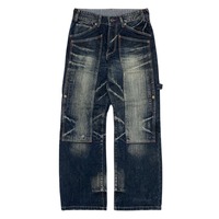 Özel erkek kalın denim kot baggy erkekler hip hop pantolon streetwear dışarı kapı cep tarzı erkek kot yüksek kaliteli gevşek fit