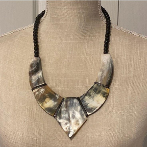 Collar con Colgante de Cuerno Natural de Diseño Clásico al por Mayor, Pendientes, Cadenas de Perlas y Diamantes de saniya handicraft - Product Image 5