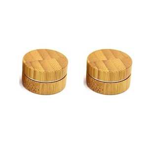 Pot en aluminium métallique cosmétique avec couvercle en bois pour pots à sucre et à crème, finition optimale - Product Image 2