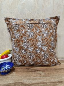 Housse de coussin 100% coton slub, véritable impression à la main, pistache, beige, feuilles, usage domestique, 45x45cm, antibactérien - Product Image 4