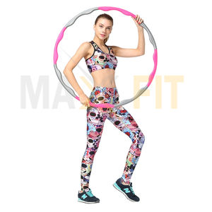 Ensembles de sport Soutiens-gorge de yoga Crânes de sucre Pantalon de course Impression personnalisée Crâne Fleurs Entraînement Fitness Ensemble de sport - Product Image 2