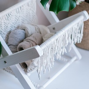 Handmade Macrame Mail Holder and <b>Magazine</b> Rack with Stylish Letters Functional <b>Storage</b> Baskets Organizer - Product Image 2
