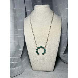 Collier Virginia Sandoval avec perle d'eau douce, malachite et argent sterling plaqué or, chaînes tendance pour femmes, cadeau classique - Product Image 1