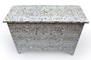 Mesa Auxiliar y Mesa de Centro de Resina con Incrustaciones de Hueso, Estilo Moderno, Artesanía Natural, Muebles para el Hogar, para Sala de Estar y Dormitorio - Product Image 5