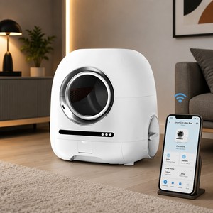 スマートABS猫用トイレ ワンタッチ自動清掃 WiFiリモコン OEM交換用トイレ砂 - Product Image 6