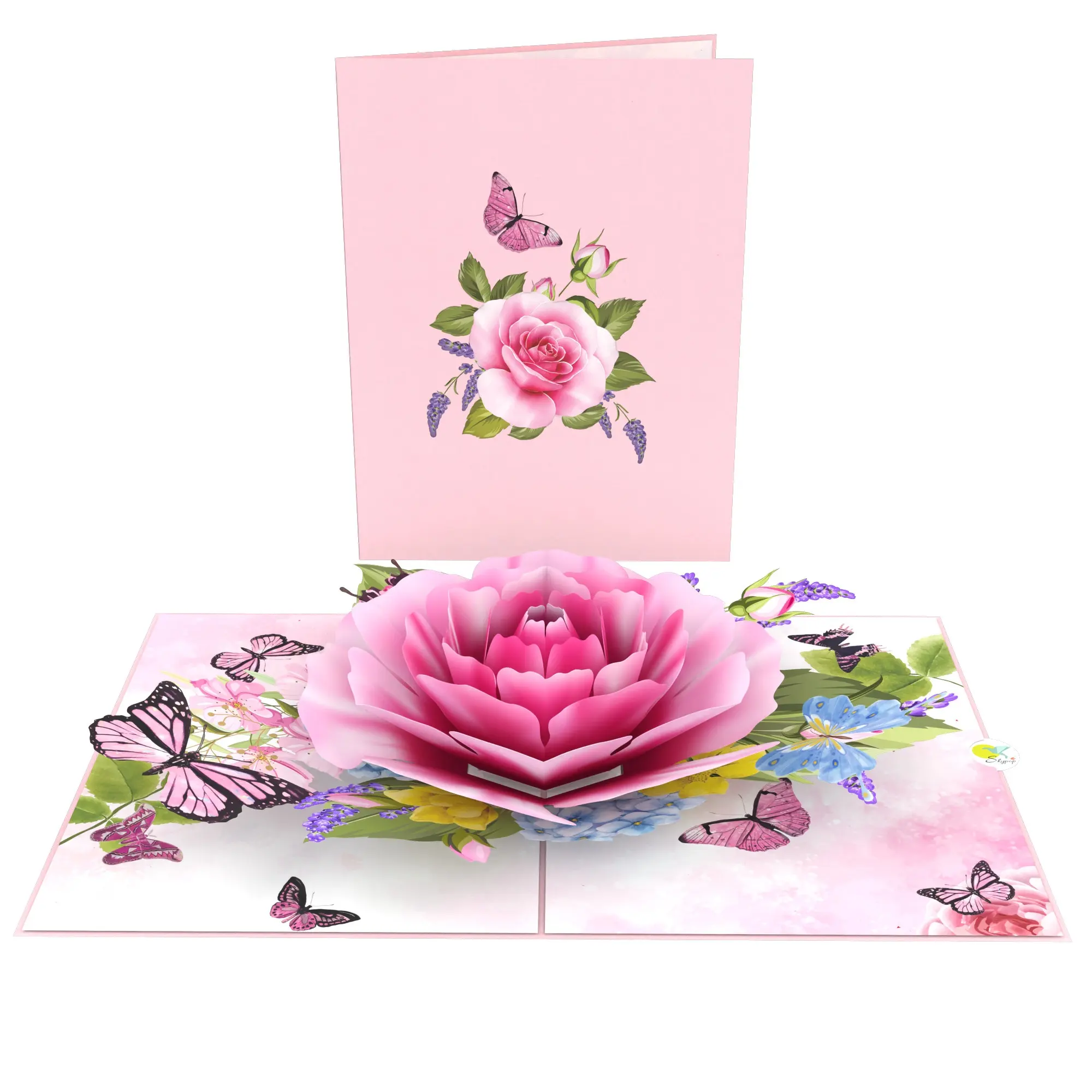 Mooie Roos 3d Pop-Up Kaart Hot Sale Bestseller Voor Bruiloft Valentijn Verjaardag 3d Kaart Handgemaakt Papier Lasersnijden