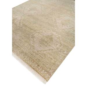 Tapis en laine noué à la main Erbe AKWL-1557 ivoire, motif géométrique, style Tabriz, pour chambre, salon, couloir, décorations rectangulaires - Product Image 2