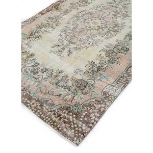 Alfombra de Lana Anudada a Mano de Estilo Vintage, Diseño Rectangular Abstracto con Medallón Rosa y Morado para Sala de Estar o Pasillo, Pae-3268 - Product Image 2