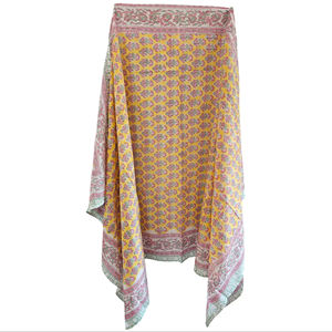 Pareo de Algodón 100% Puro Estampado Floral Multicolor Hecho a Mano en India, Cubierta de Bikini para Mujer, 44 pulgadas X 72 pulgadas - Product Image 1