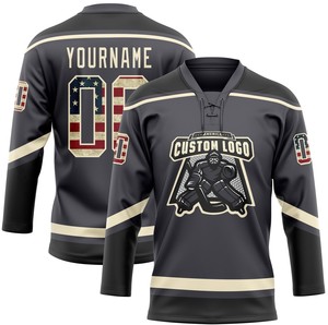 Maillot de hockey sur glace personnalisé avec col en dentelle, respirant, en polyester - Product Image 2