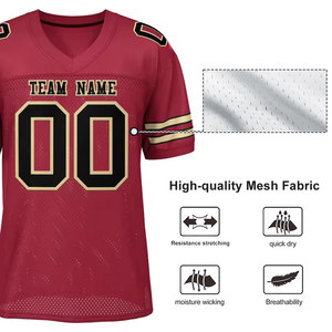 2024 nouveautés en gros pas cher hommes brodé maillot de football américain toutes les équipes chemises de rugby personnalisées - Product Image 4