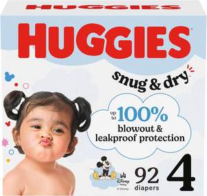 Pañales Huggies Talla 4, Pañales para Bebé Snug & Dry, Talla 4 (22-37 lbs), 92 Unidades, Embalaje Puede Variar - Product Image 5