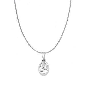 จี้ OM เงินชุบโรเดียมสุดอินเทรนด์ ประดับเพทายและสายโซ่เชื่อมต่อ - Product Image 2