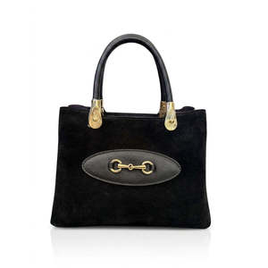 Borsa Strutturata in Vera Pelle Scamosciata e Pelle Dollaro - Made in Italy - Art. 26130 - Product Image 1