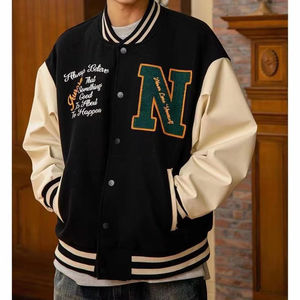 Veste universitaire pour homme de qualité supérieure avec patch logo, design personnalisable, toile respirante, imperméable, séchage rapide, service OEM, 100% coton - Product Image 2