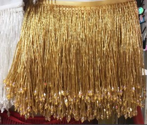 Fringe Trim,<b>Beaded</b> Fringe Trim,Heavy Bead Trimming for Dance Costumes ,Party Dress - Product Image 1