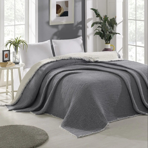 ผ้าห่มผ้ามัสลิน100% ผ้าฝ้ายหนา160x220ซม. 62x86นิ้วผ้าห่มคอตตอน - Product Image 1