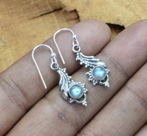 Labradorite Bijoux en pierres précieuses Boucles d'oreilles Femme Argent Style Boho Bijoux Argent Sterling 925 Boucles d'oreilles Tendance Fait Main Cadeau Maman - Product Image 5