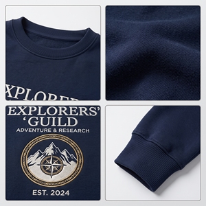 เสื้อสเวตเชิ้ตผู้ชายสีดำ ผ้าฝ้าย คอกลม ทรงปกติ ปักลายธงชาตินอร์เวย์ที่คอหลัง สวมใส่สบายๆ สำหรับฤดูใบไม้ร่วง - Product Image 6