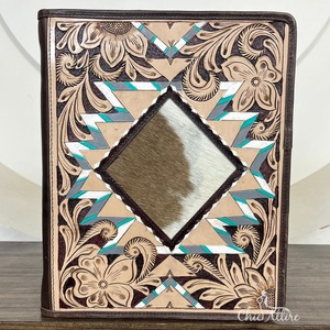 A4ผลงานหนังแบบถือที่กำหนดเองได้3ห่วงปกแฟ้มสมุดโน้ตจัดเอกสารแบบตะวันตกสำหรับทุกเพศ - Product Image 1