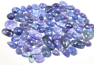 พลอยแทนซาไนท์เจียระไนรูปดอกกุหลาบเจียระไนแบบเจียระไนเพชรเทียม75ชิ้นเครื่องประดับชิ้นธรรมชาติทำอัญมณีหลวม8x6mm-24x11mm 378กะรัต - Product Image 5