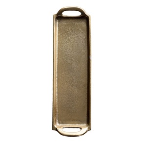 Plateaux de service décoratifs en laiton et aluminium faits à la main, finition élégante, pour hôtel, maison et décoration de table - Product Image 4