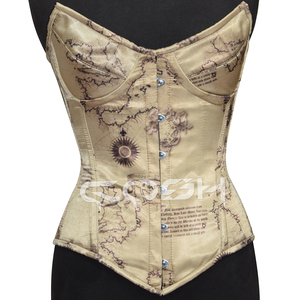 OEM Manufacturer <b>Steel</b> Boned Sublimated Vintage Map Print Corset - Product Image 1