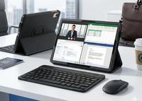 Tablet Android 2-in-1 10,1 Inci dengan Keyboard, Android 14 Octa Core, RAM 4GB, ROM 32GB, Dual SIM, WiFi untuk Anak-anak, Belajar Sekolah